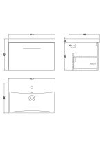 600mm Wall Hung 1-Drawer Vanity & Basin 3 - Image 2