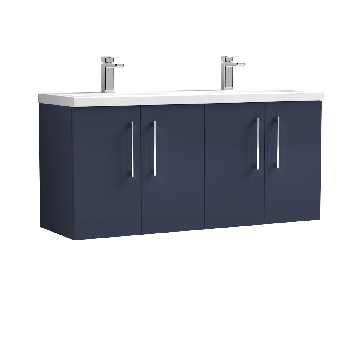 1200mm Wall Hung 4-Door Vanity & Double Basin - Image 1