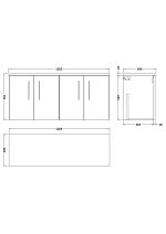 1200mm Wall Hung 4-Door Vanity & Laminate Worktop - Image 2