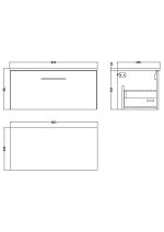 800mm Wall Hung Single Drawer Vanity & Laminate Worktop - Image 2