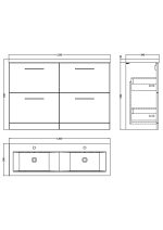 1200mm Floor Standing 4-Drawer Vanity & Double Basin - Image 3