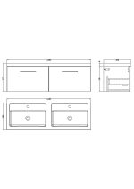 1200mm Wall Hung 2-Drawer Vanity & Double Basin - Image 3