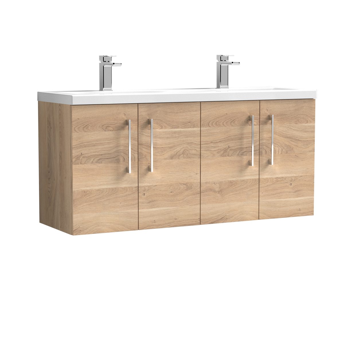 1200mm Wall Hung 4-Door Vanity & Double Basin - Image 1