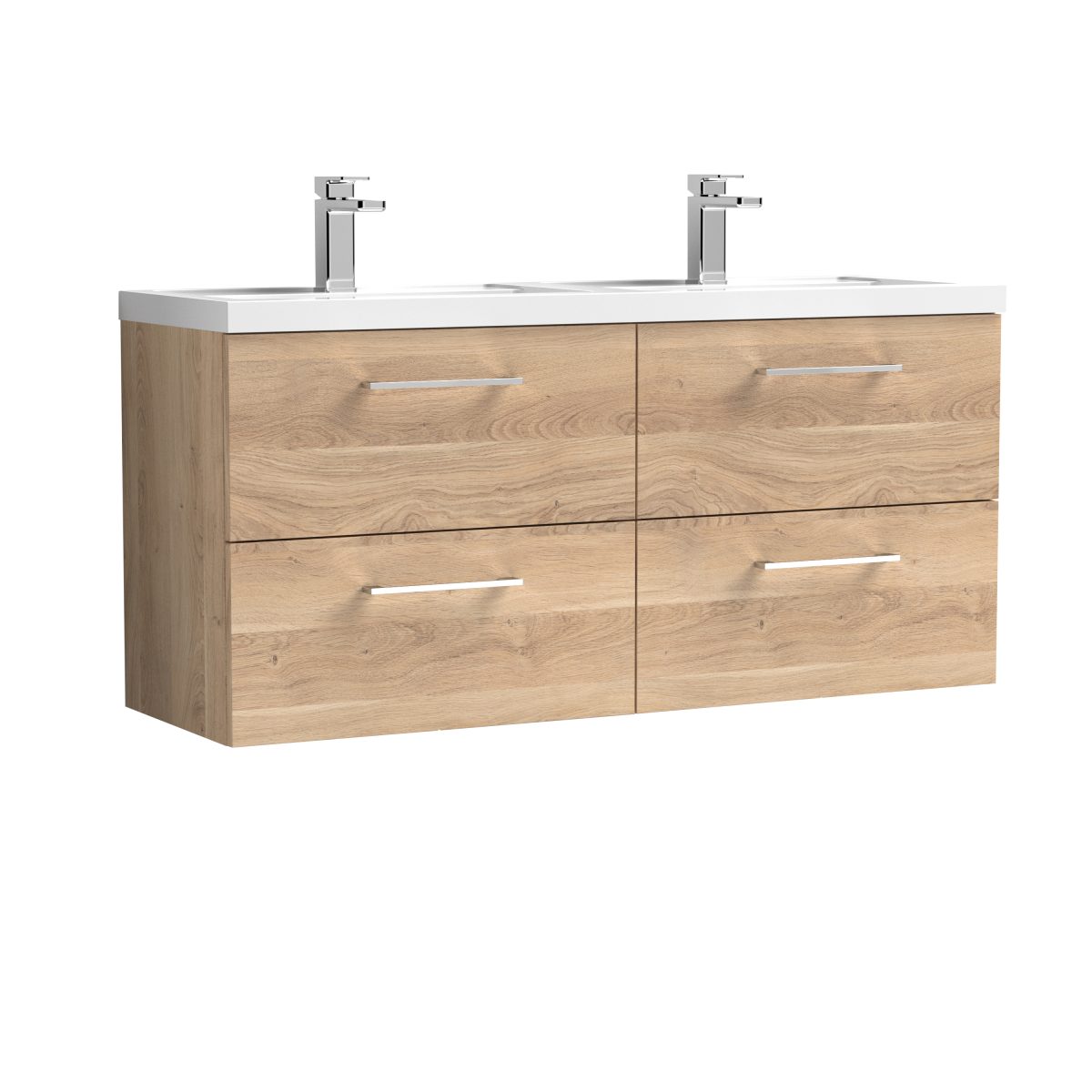 1200mm Wall Hung 4-Drawer Vanity & Double Basin - Image 1