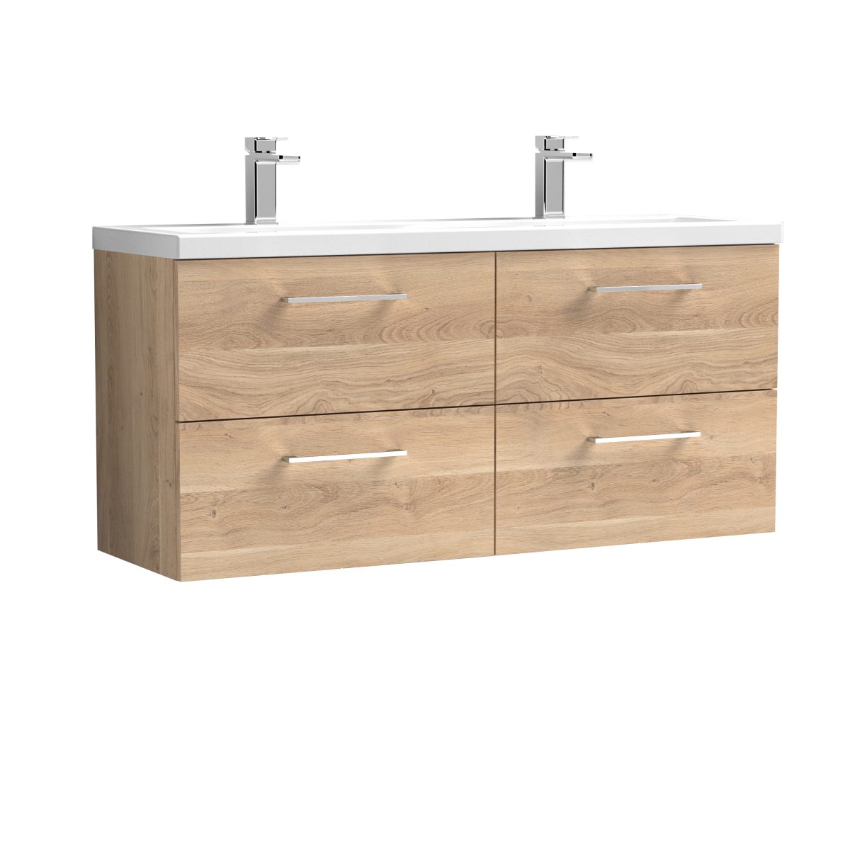 1200mm Wall Hung 4-Drawer Vanity & Double Basin - Image 1