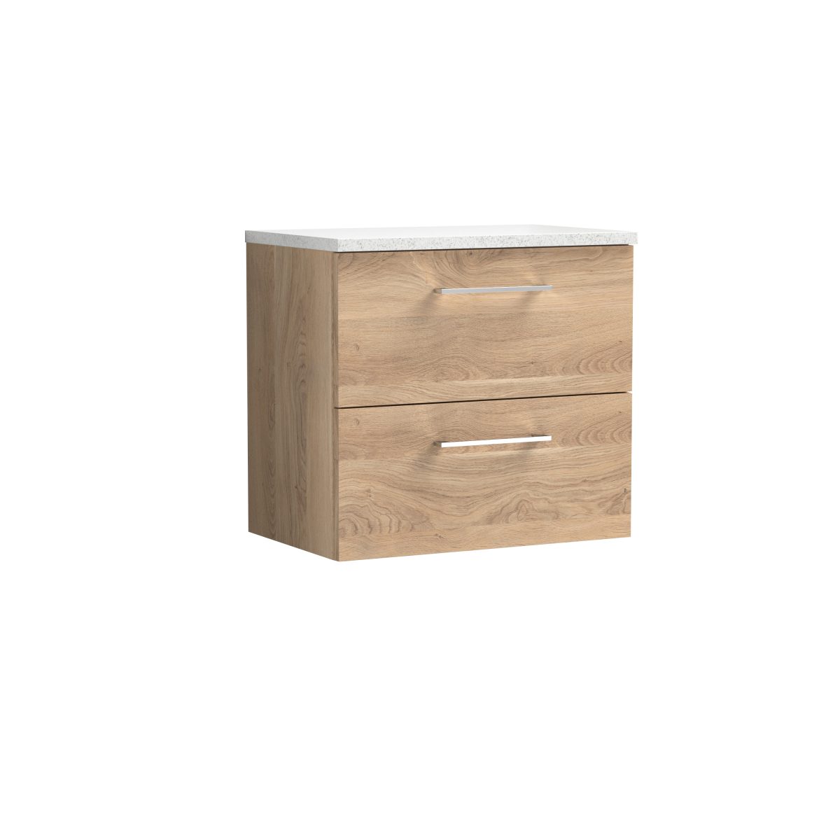 600mm Wall Hung 2-Drawer Vanity & Laminate Worktop - Image 1