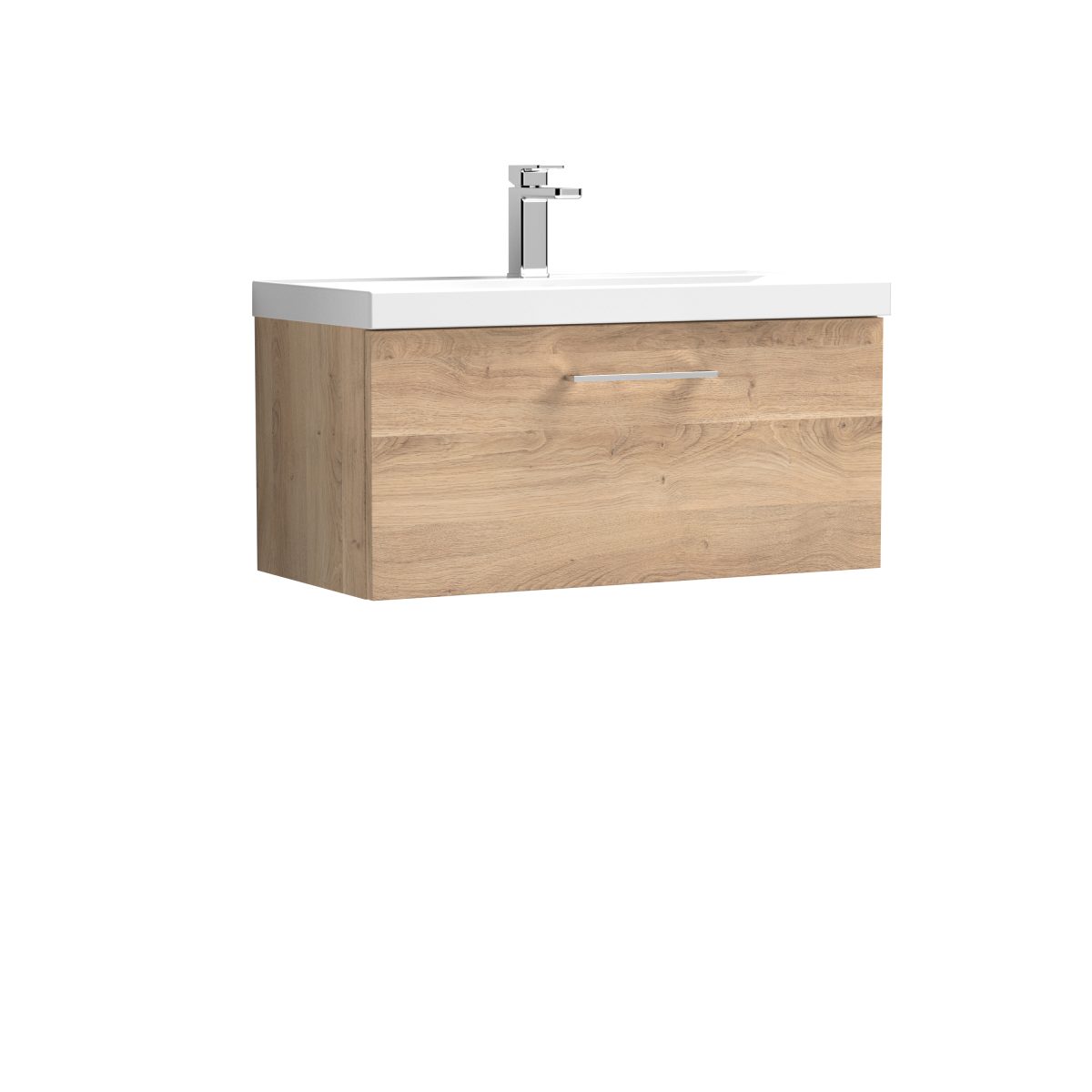 800mm Wall Hung 1-Drawer Vanity & Basin 1 - Image 1