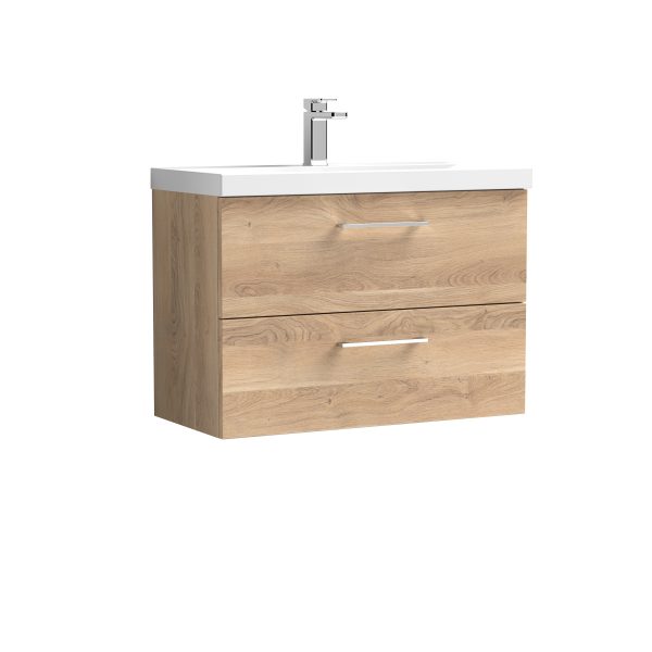 800mm Wall Hung 2-Drawer Vanity & Basin 1