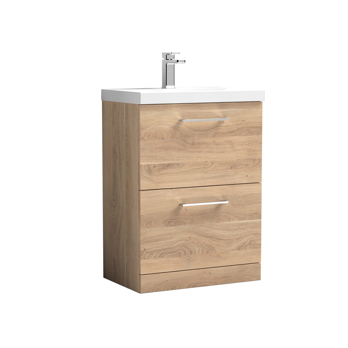 600mm Floor Standing 2-Drawer Vanity & Basin 1 - Image 1