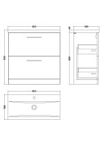 800mm Floor Standing 2-Drawer Vanity & Basin 1 - Image 2