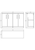 1200mm Floor Standing 4 Door Vanity & Worktop - Image 2