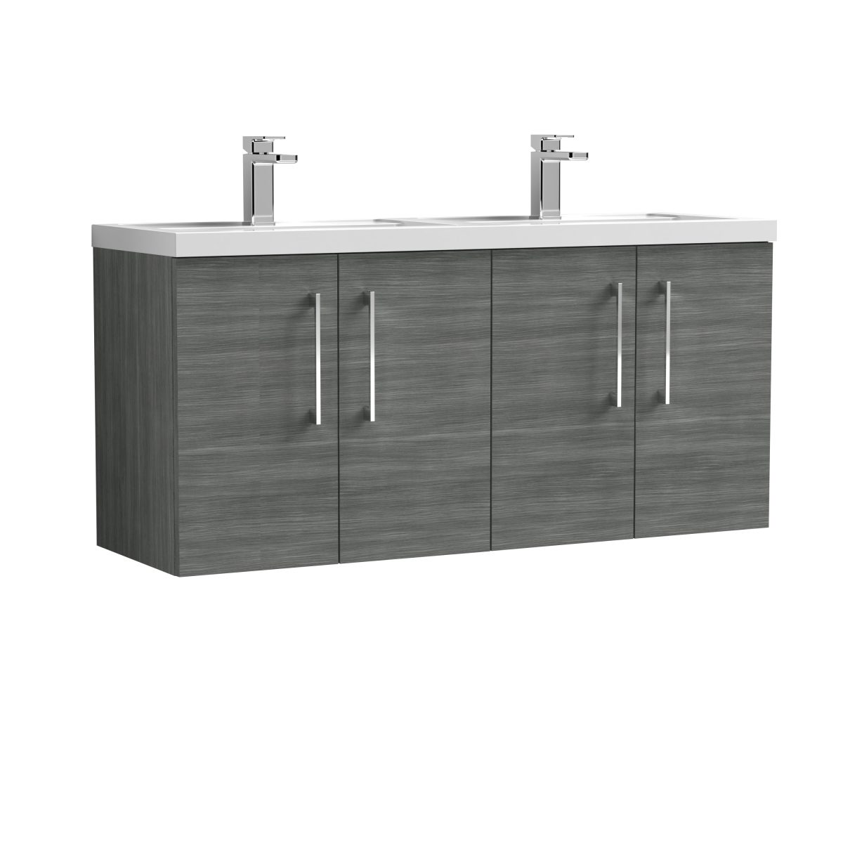 1200mm Wall Hung 4 Door Vanity & Double Basin - Image 1
