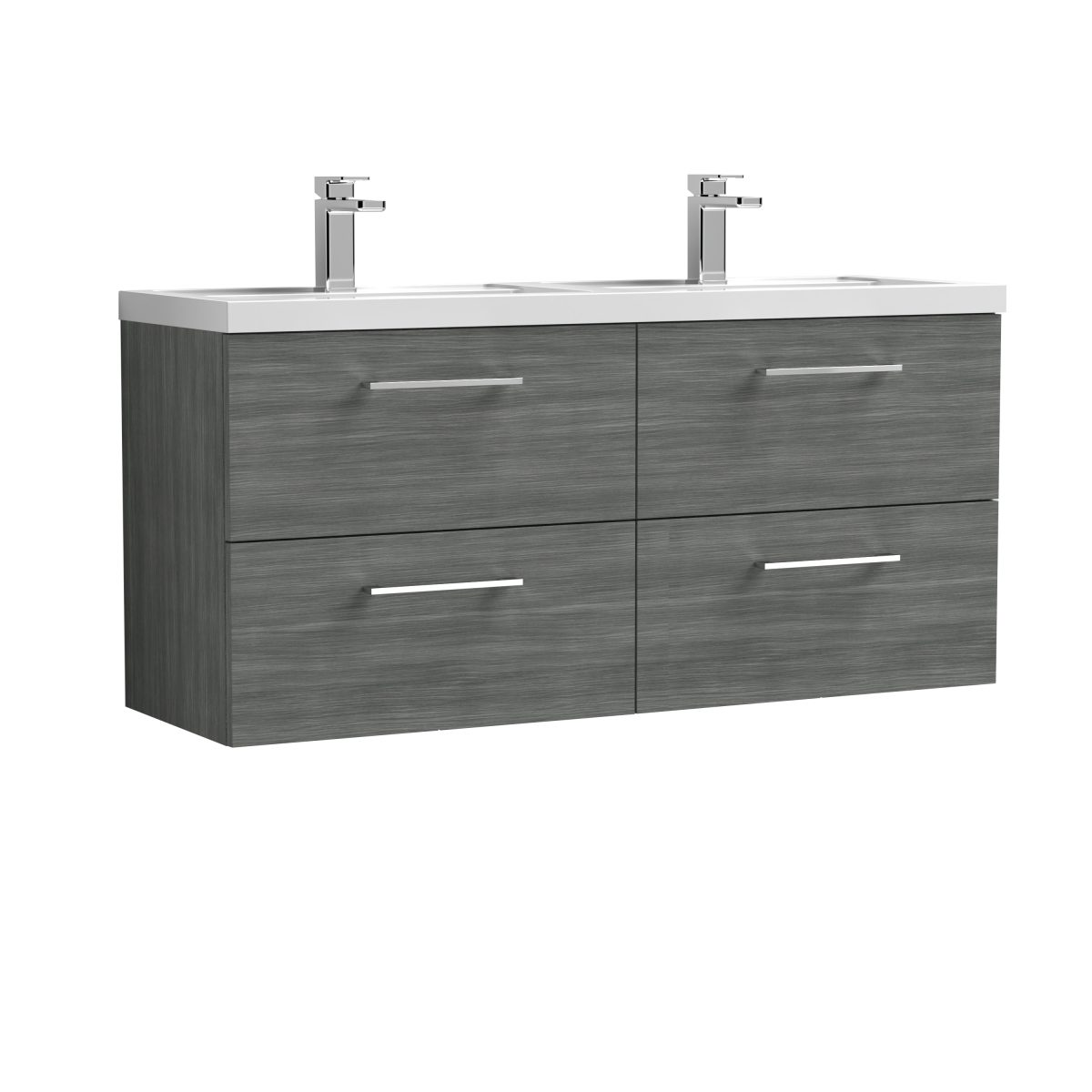 1200mm Wall Hung 4 Drawer Vanity & Double Basin - Image 1