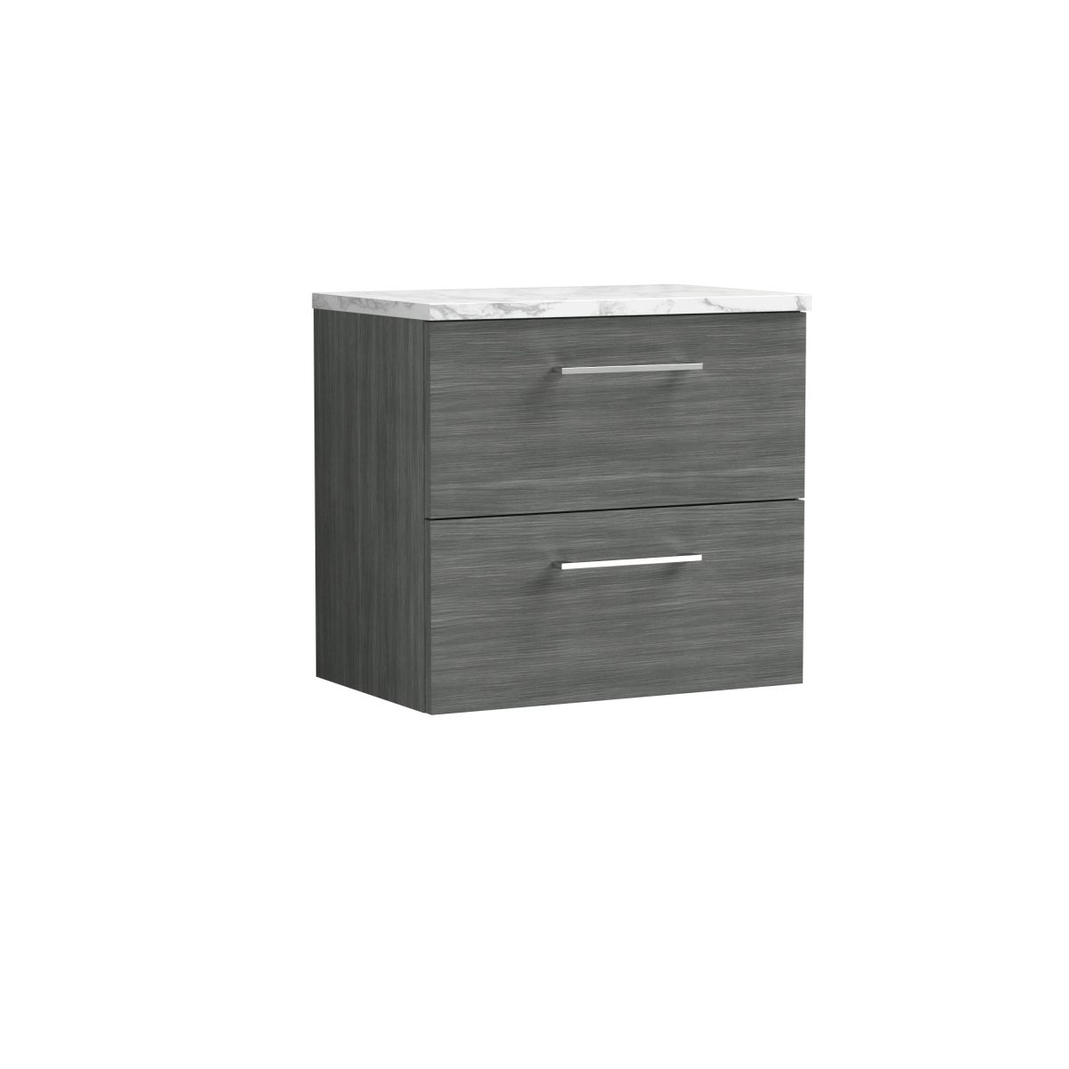 600mm Wall Hung 2-Drawer Vanity & Laminate Worktop - Image 1