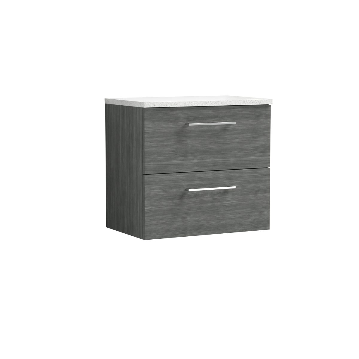 600mm Wall Hung 2 Drawer Vanity & Laminate Top - Image 1