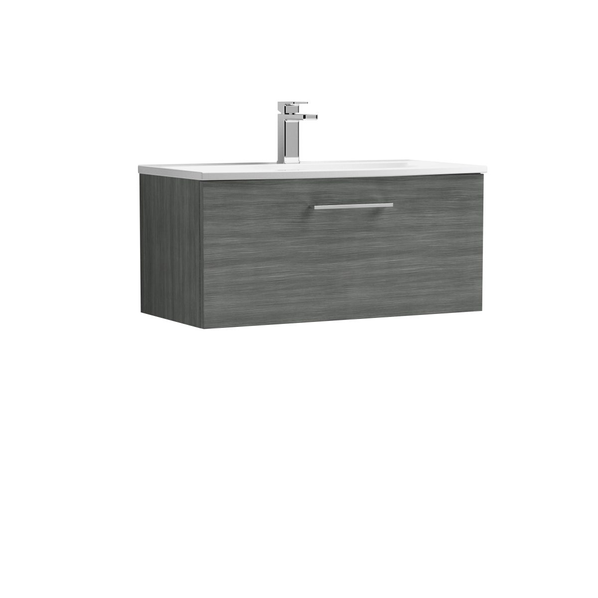 800mm Wall Hung 1 Drawer Vanity & Basin 4 - Image 1