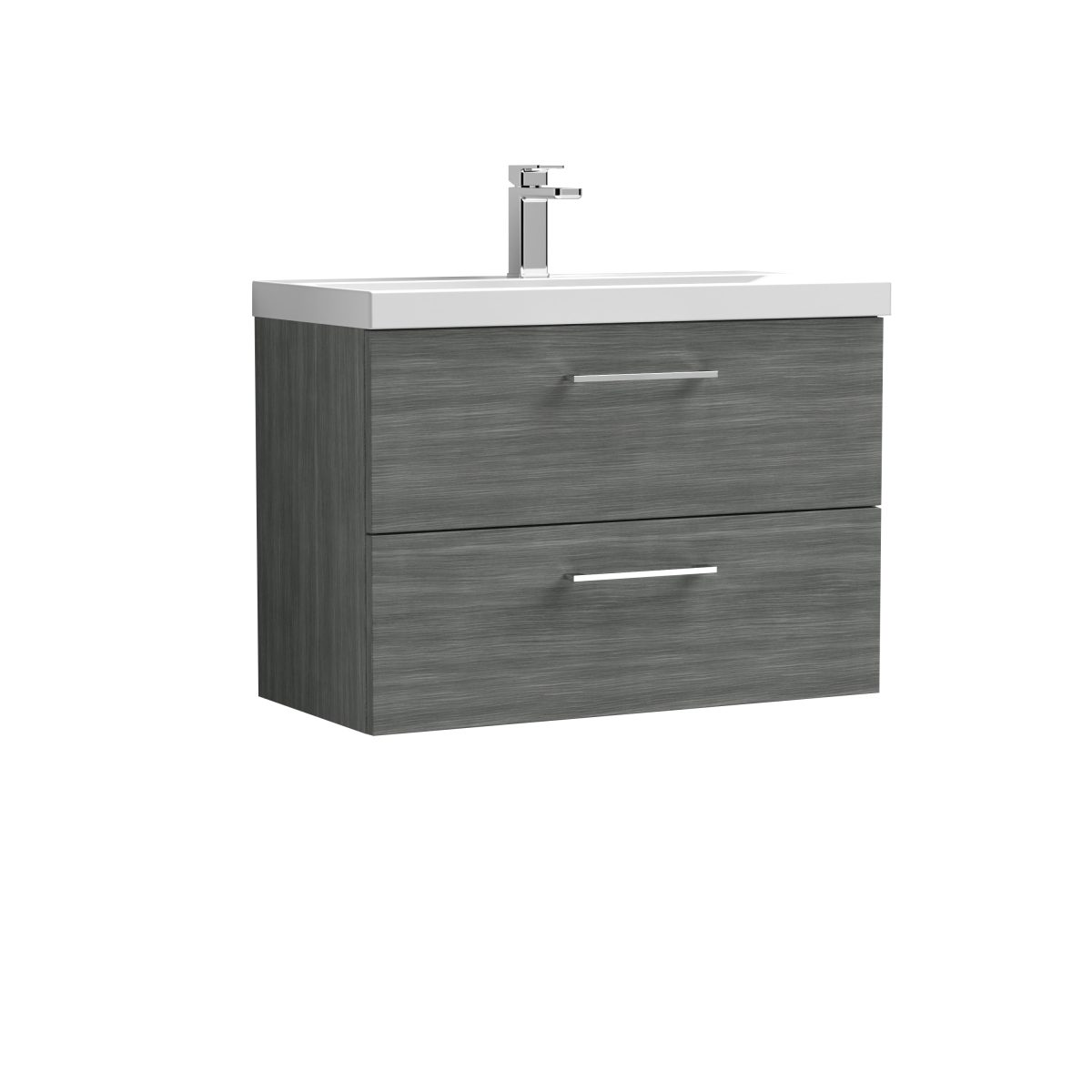800mm Wall Hung 2 Drawer Vanity & Basin 3 - Image 1