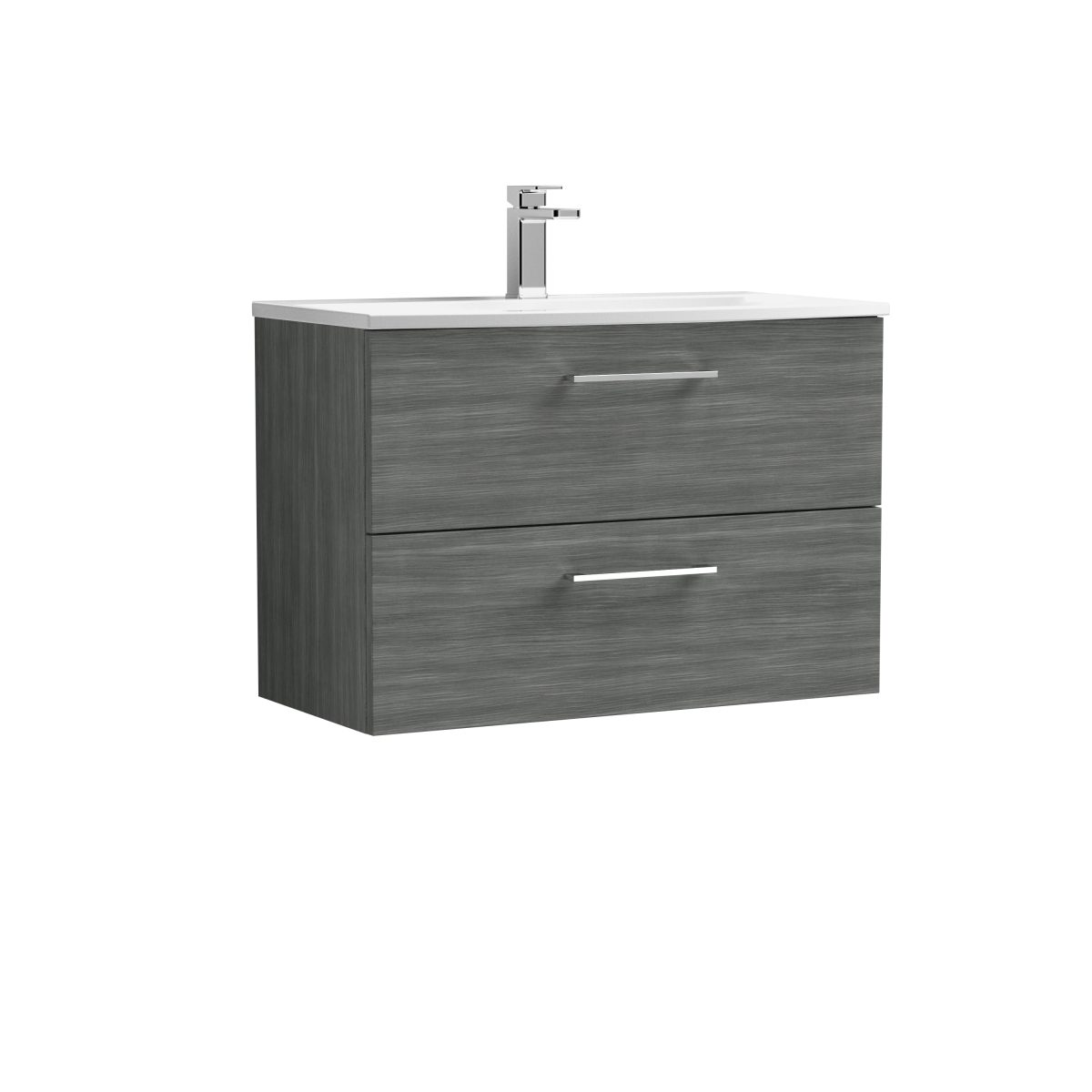 800mm Wall Hung 2 Drawer Vanity & Basin 4 - Image 1