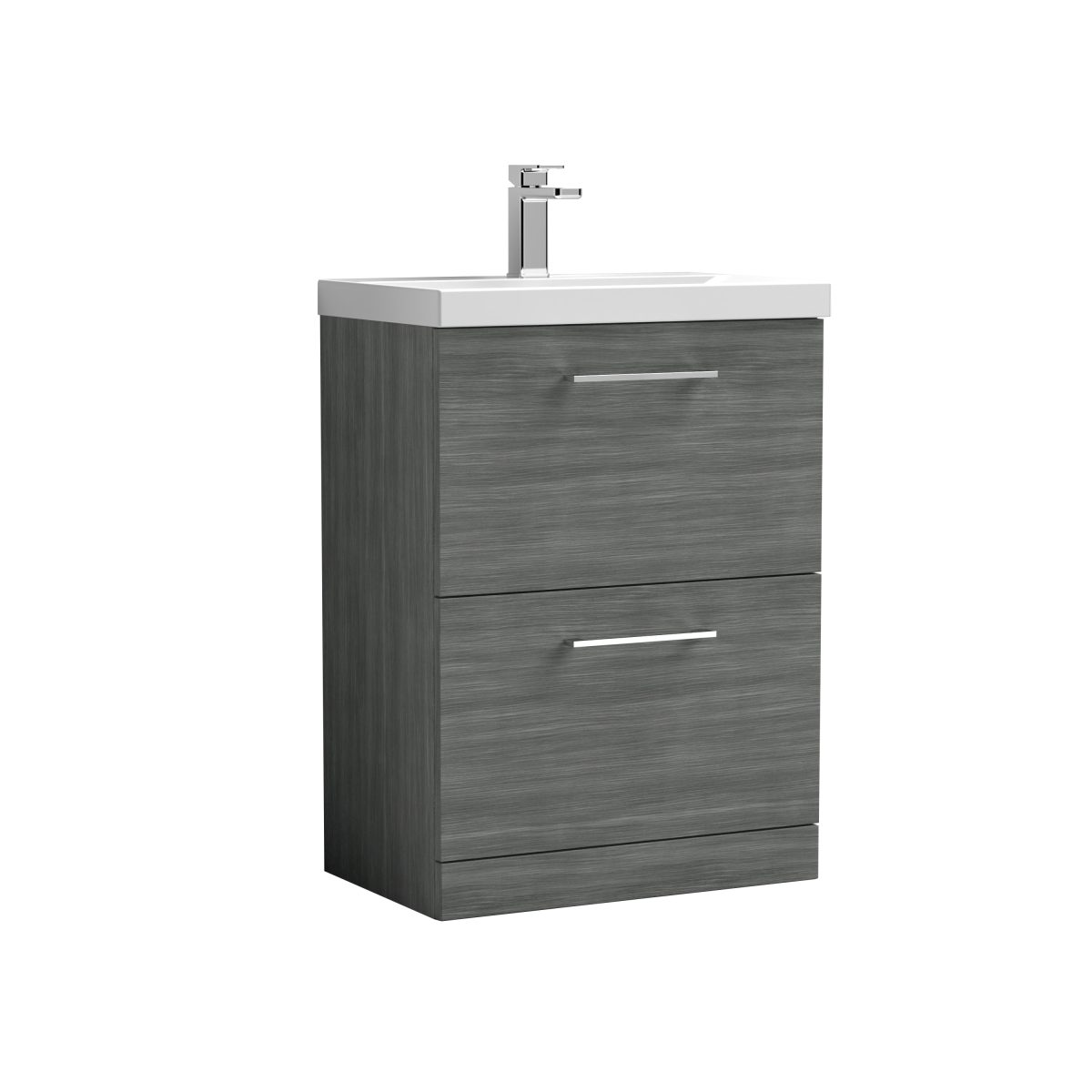 600mm Floor Standing 2 Drawer Vanity & Basin 1 - Image 1