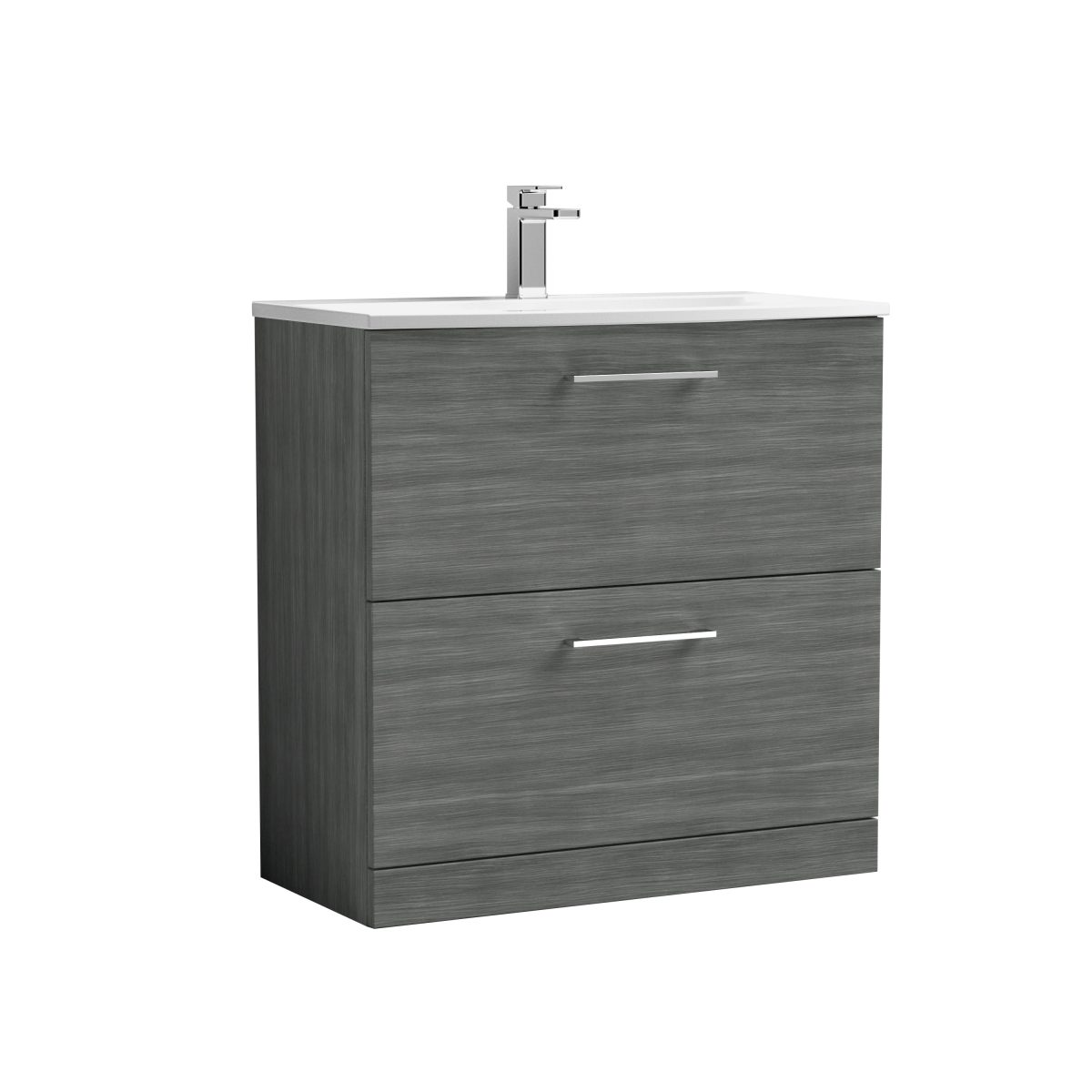 800mm Floor Standing 2 Drawer Vanity & Basin 4 - Image 1