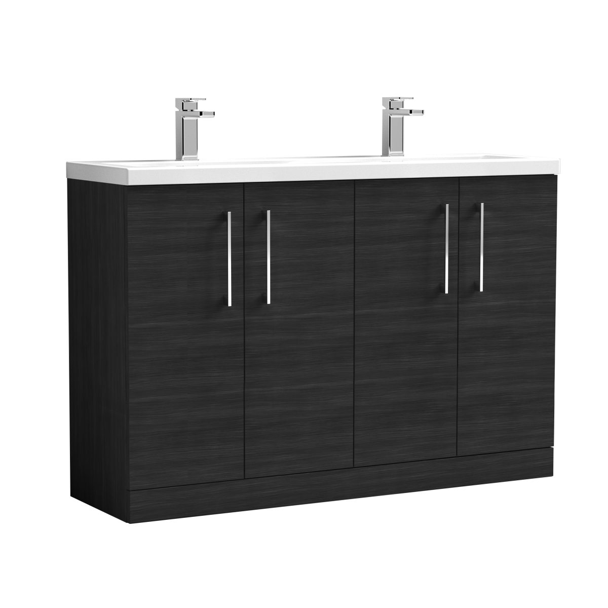 1200mm Floor Standing 4 Door Vanity & Double Basin - Image 1