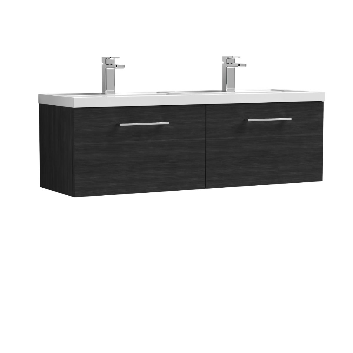 1200mm Wall Hung 2 Drawer Vanity & Double Basin - Image 1