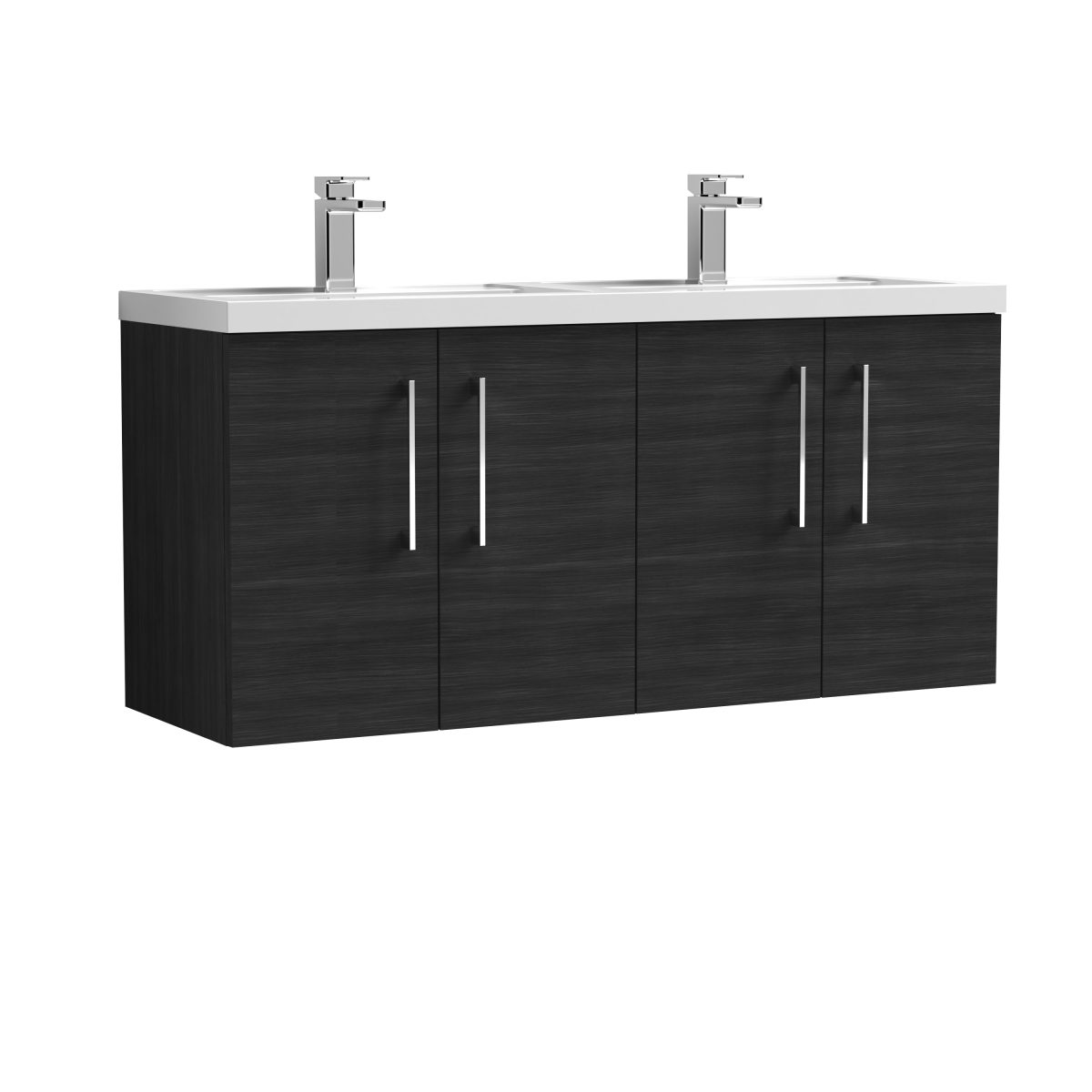 1200mm Wall Hung 4 Door Vanity & Double Basin - Image 1