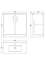 800mm Floor Standing 2 Door Vanity & Basin 2 - Image 3