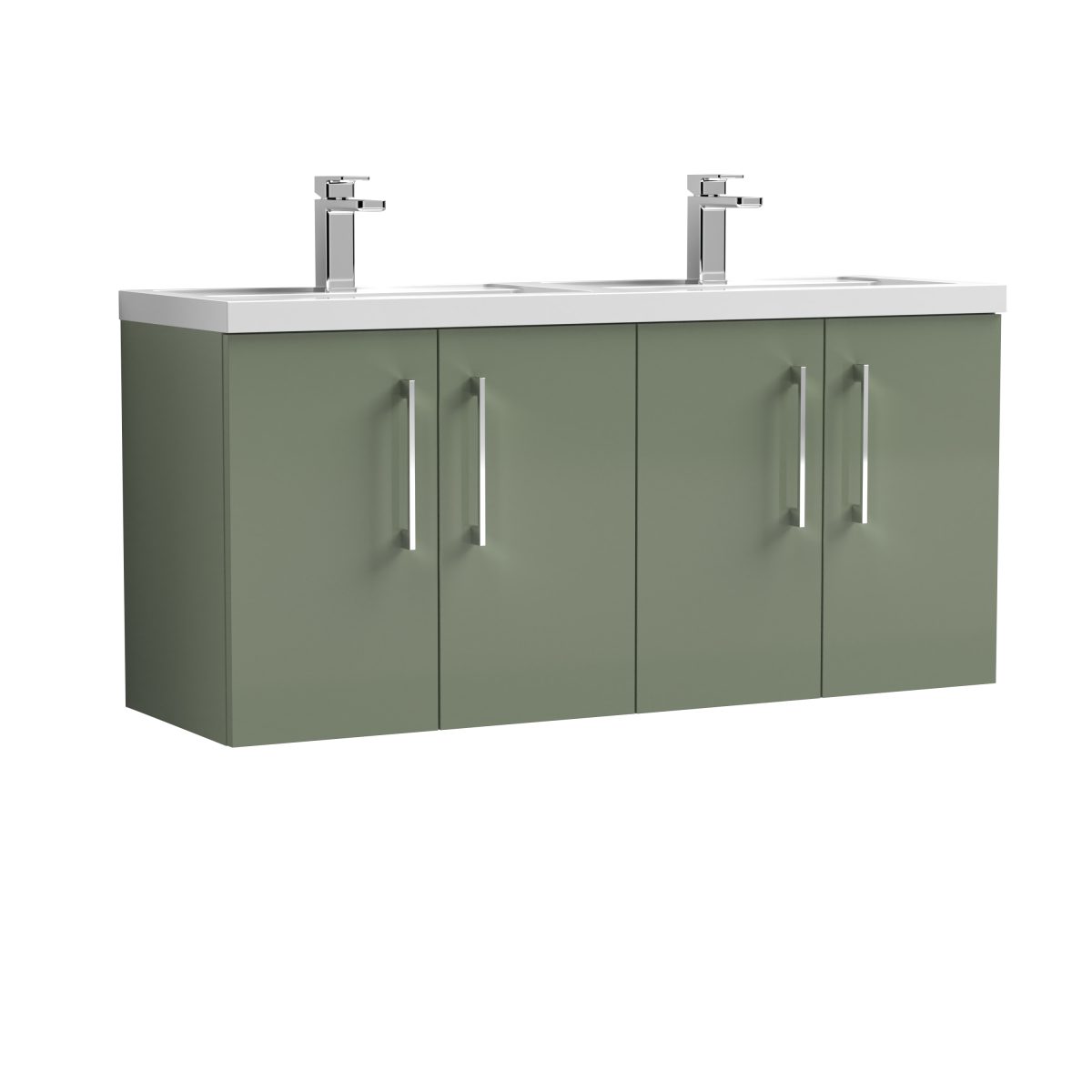 1200mm Wall Hung 4 Door Vanity & Double Basin - Image 1