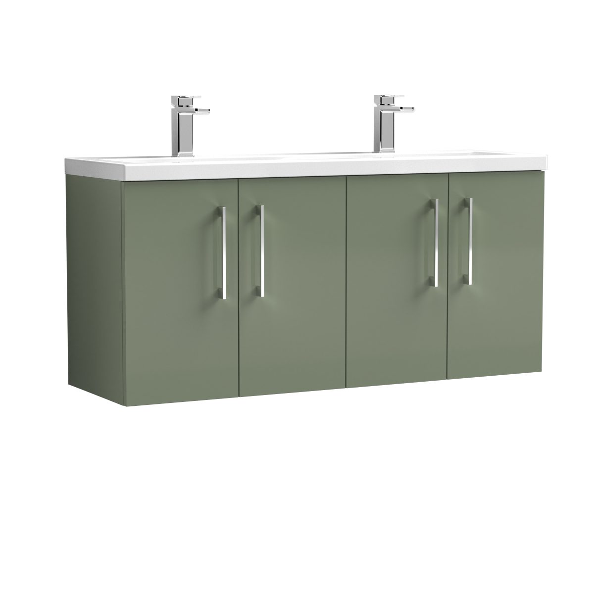 1200mm Wall Hung 4 Door Vanity & Double Basin - Image 1