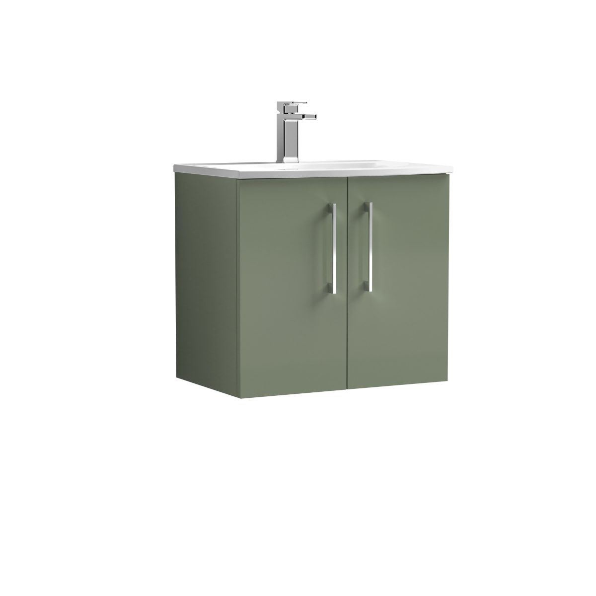 600mm Wall Hung 2 Door Vanity & Basin 4 - Image 1