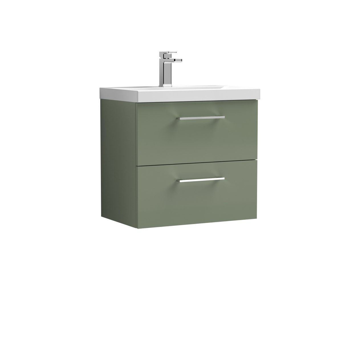 600mm Wall Hung 2 Drawer Vanity & Basin 1 - Image 1
