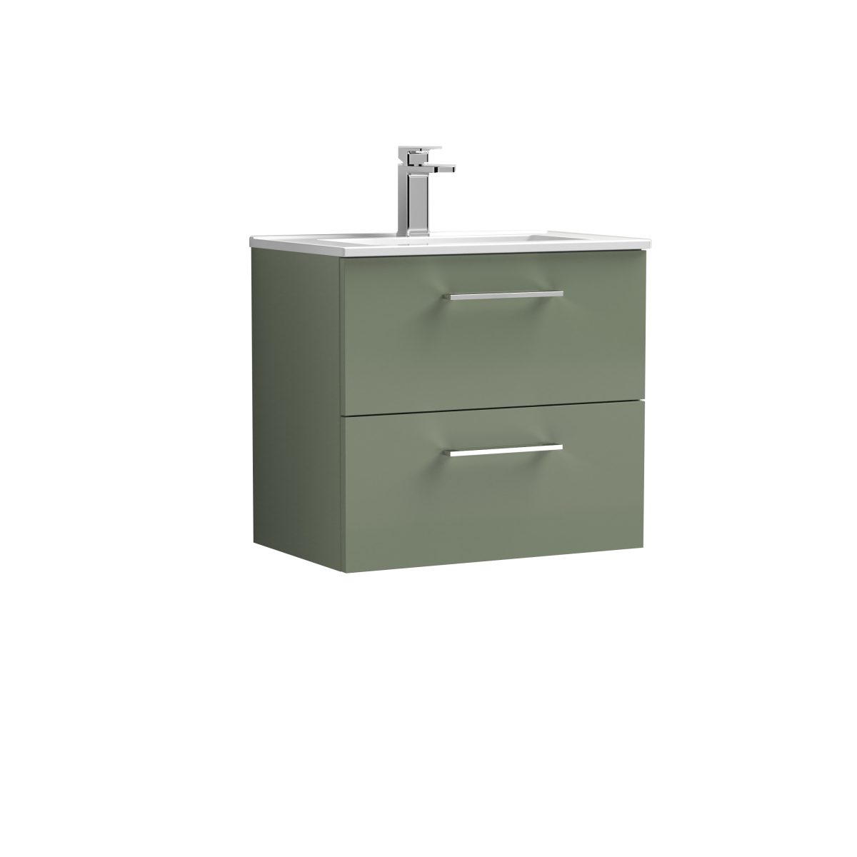 600mm Wall Hung 2 Drawer Vanity & Basin 2 - Image 1