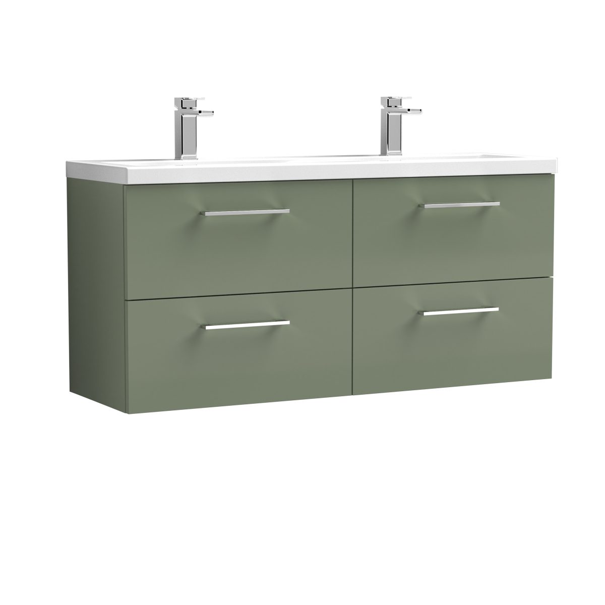 1200mm Wall Hung 4 Drawer Vanity & Double Basin - Image 1