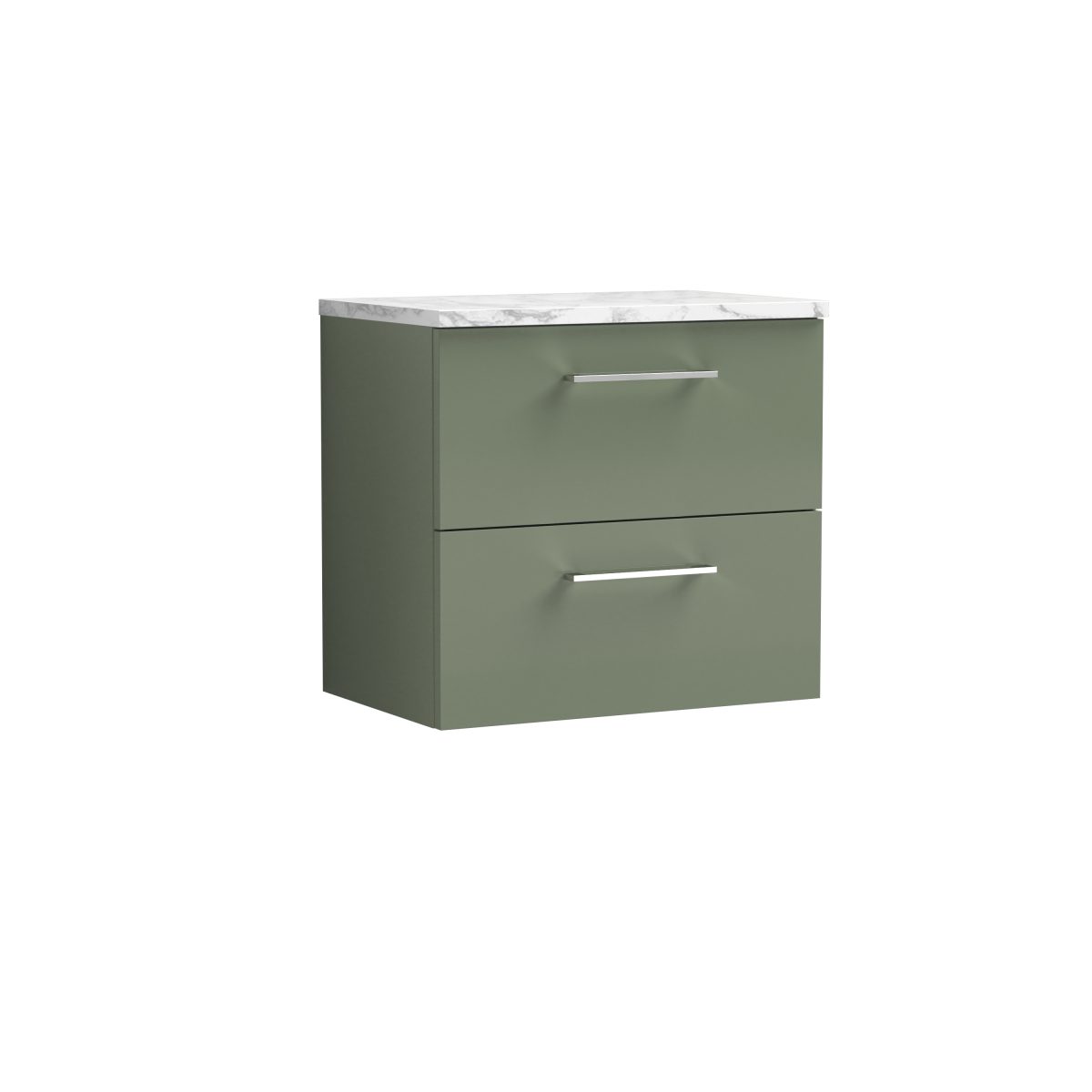 600mm Wall Hung 2-Drawer Vanity & Laminate Worktop - Image 1