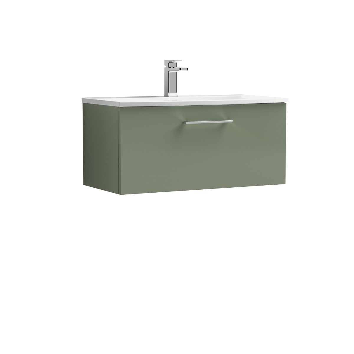 800mm Wall Hung 1 Drawer Vanity & Basin 4 - Image 1