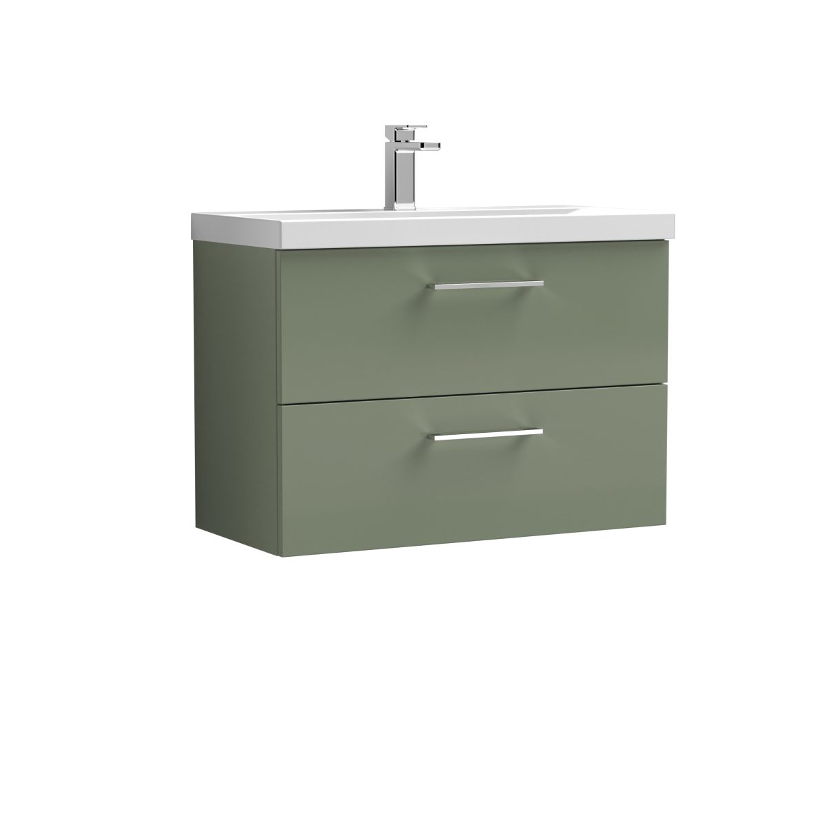 800mm Wall Hung 2 Drawer Vanity & Basin 1 - Image 1