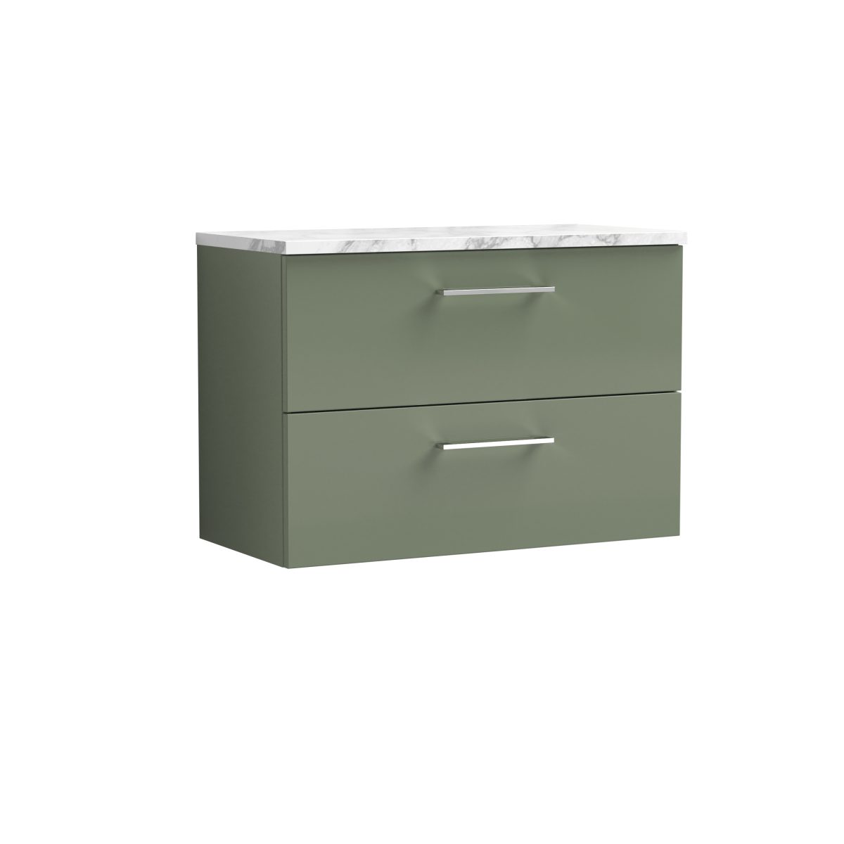 800mm Wall Hung 2-Drawer Vanity & Laminate Worktop - Image 1