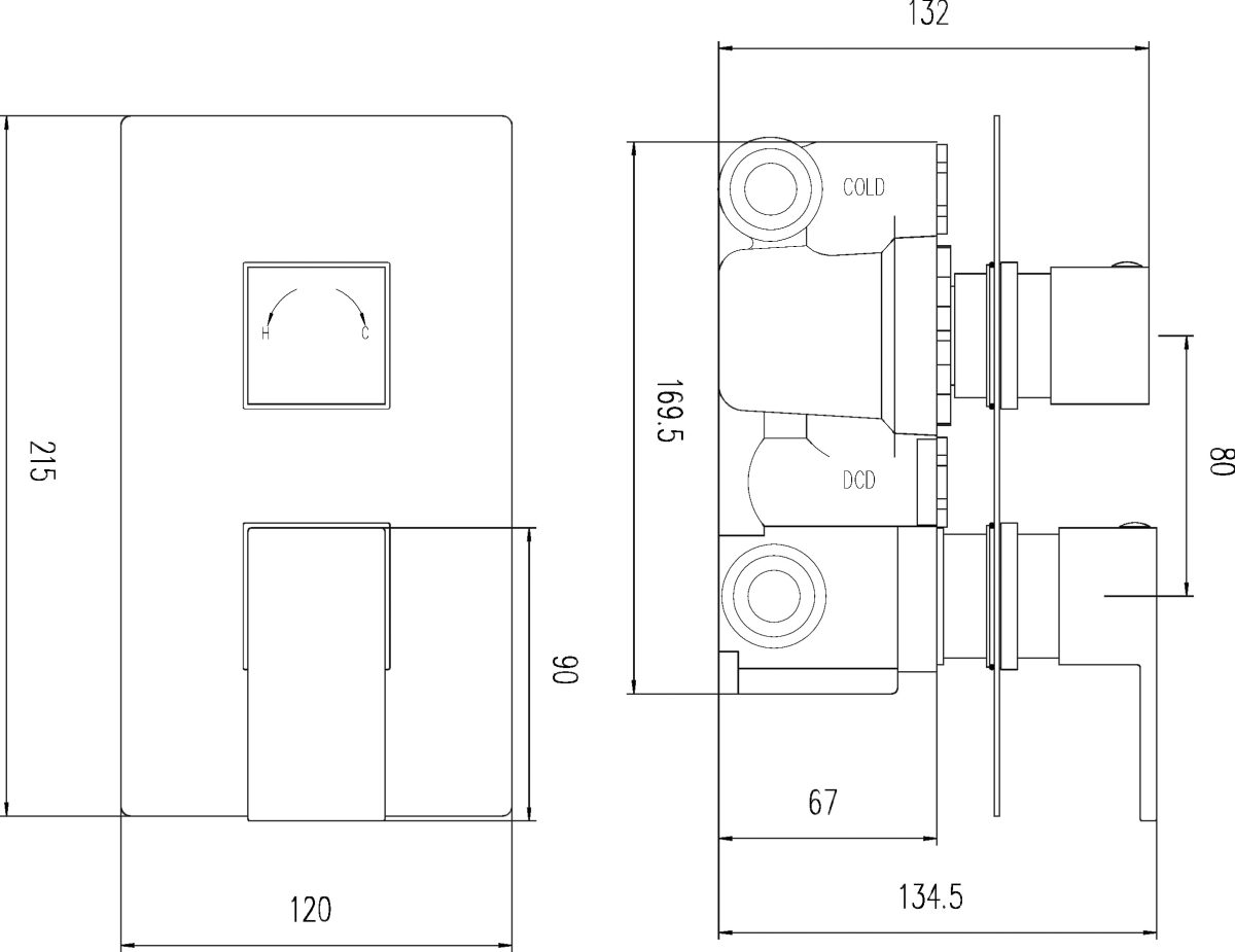 Twin Thermostatic Shower Valve With Diverter - Image 2