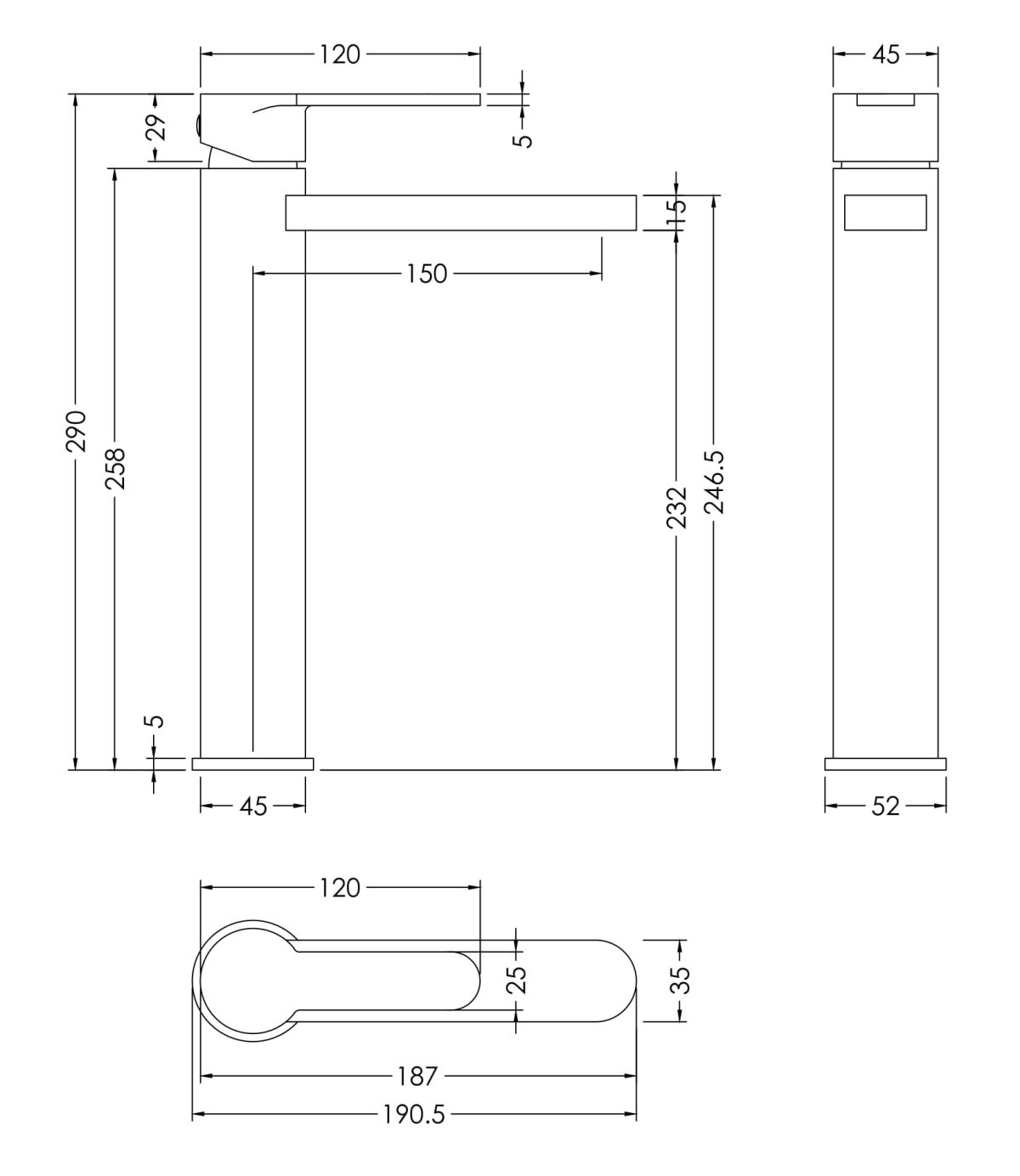 High Rise Mono Basin Mixer - Image 2