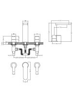 Deck Mounted 3 Tap Hole Basin Mixer With Pop Up Waste - Image 2