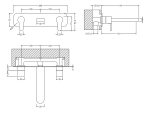Wall Mounted 3 Tap Hole Basin Mixer With Plate - Image 2