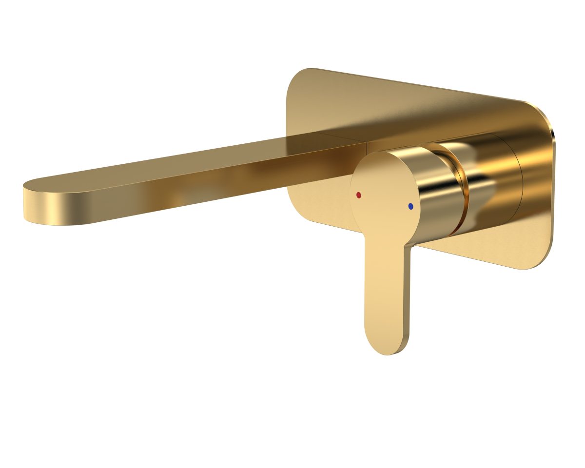 Wall Mounted 2 Tap Hole Basin Mixer With Plate - Image 1