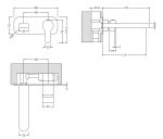 Wall Mounted 2 Tap Hole Basin Mixer With Plate - Image 2