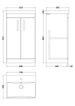 500mm Floor Standing Vanity With Basin 3 - Image 2