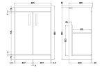 600mm Floor Standing Vanity With Worktop - Image 2