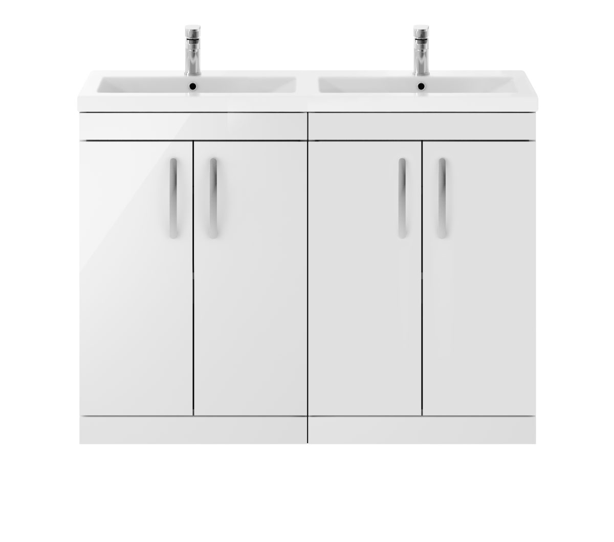 1200mm Floor Standing Cabinet With Double Ceramic Basin - Image 1