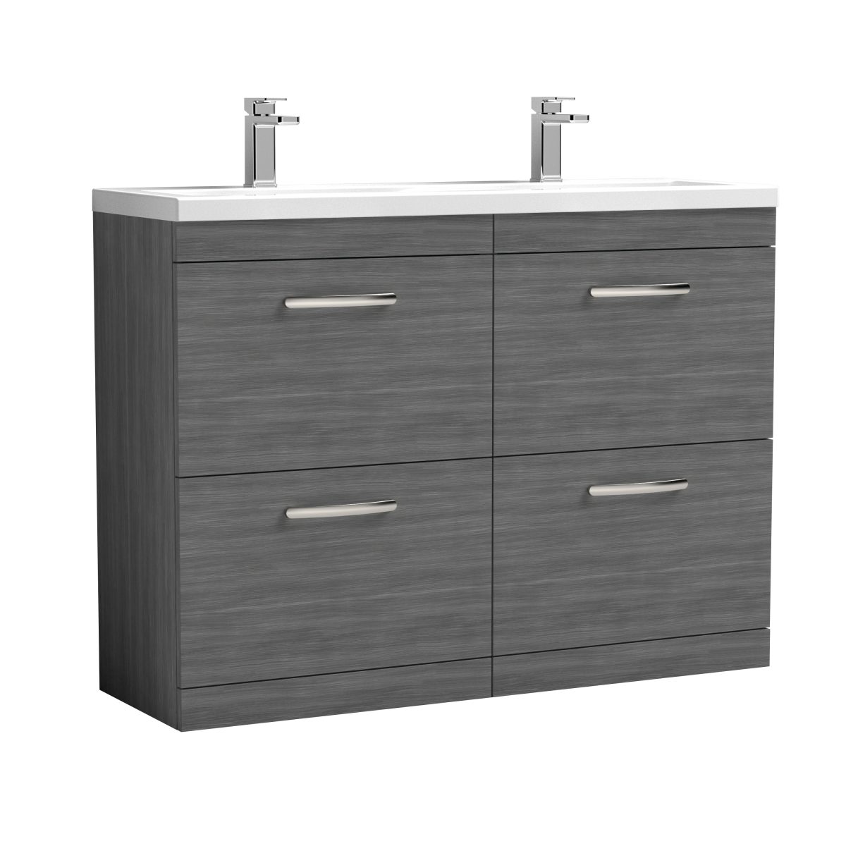 1200mm Floor Standing Cabinet With Double Ceramic Basin - Image 1