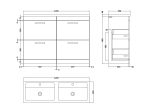 1200mm Floor Standing Cabinet With Double Ceramic Basin - Image 3