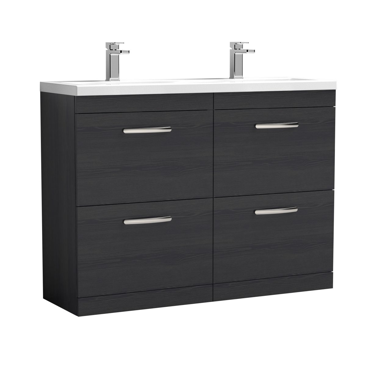 1200mm Floor Standing Cabinet With Double Ceramic Basin - Image 1
